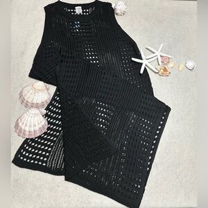 Black Knit Sleeveless Dress